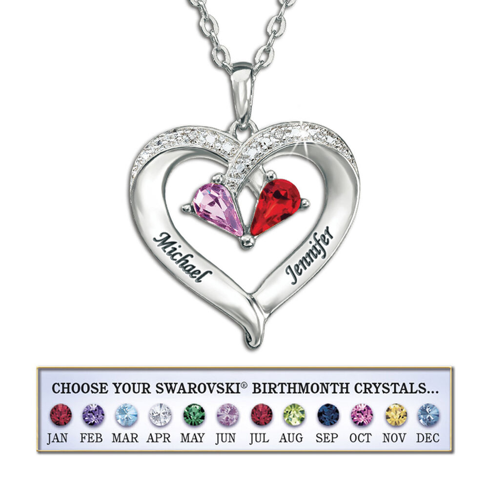 Forever Together Birthstone And Diamond Heart Pendant