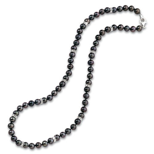 Midnight Spell Black Pearl Necklace with FREE Earrings.