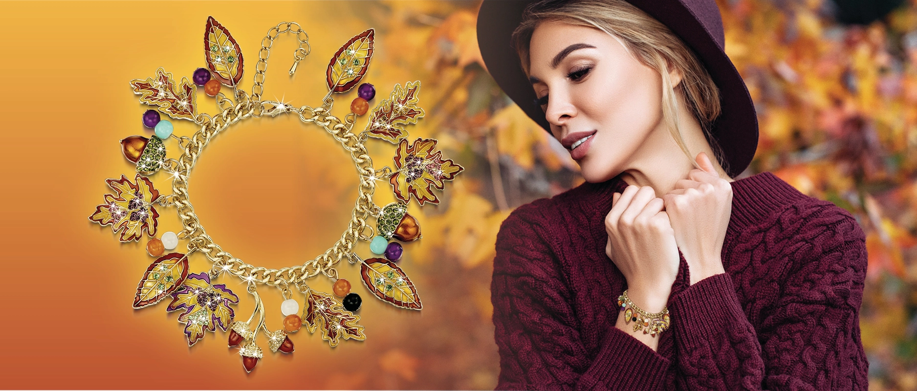 Autumn Leaves Charm Bracelet