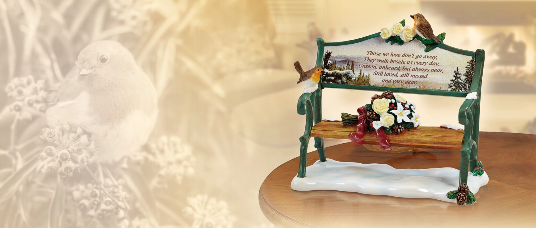 Always in My Heart Robin Bench Ornament